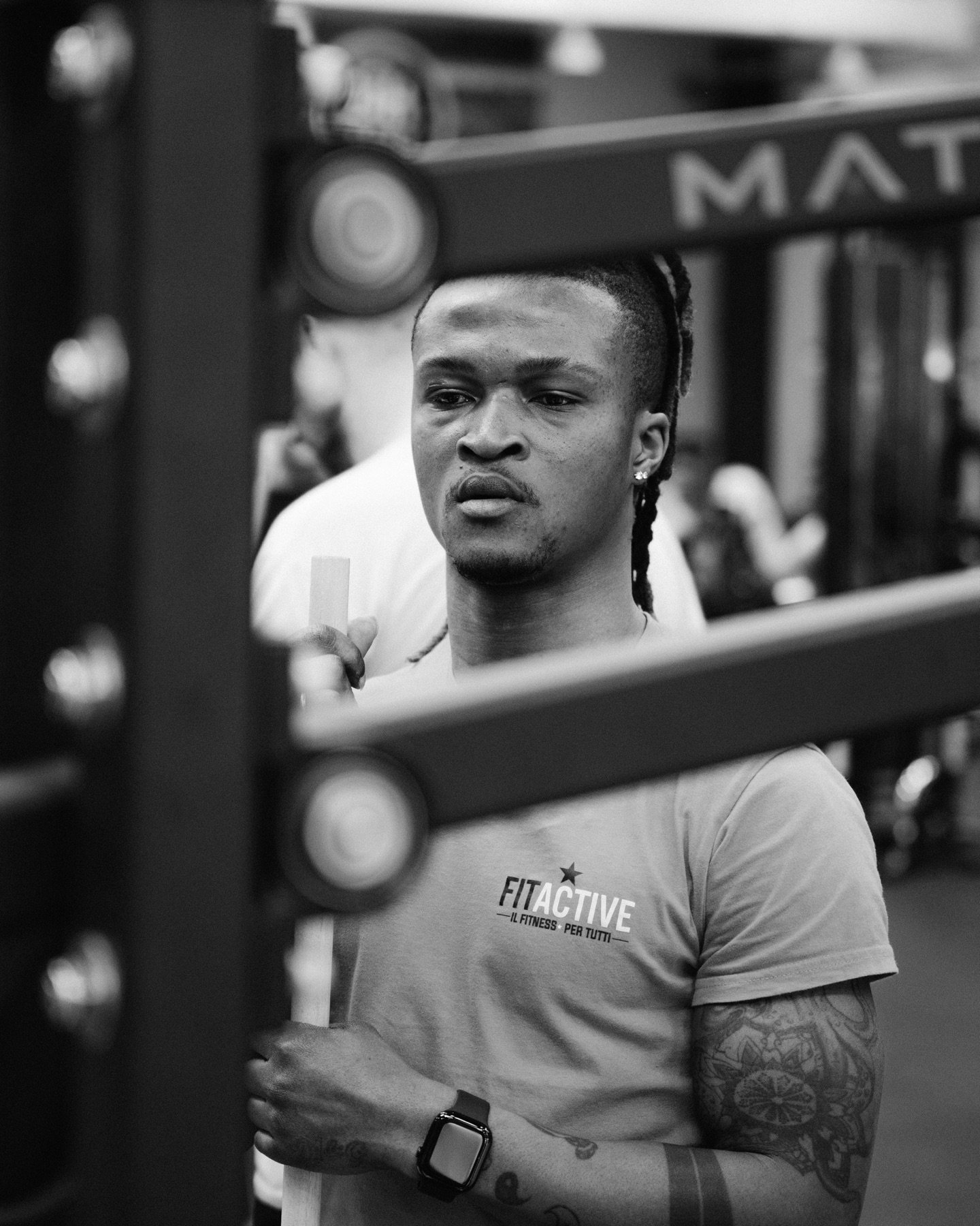 Samuel Abban durante una sessione in palestra