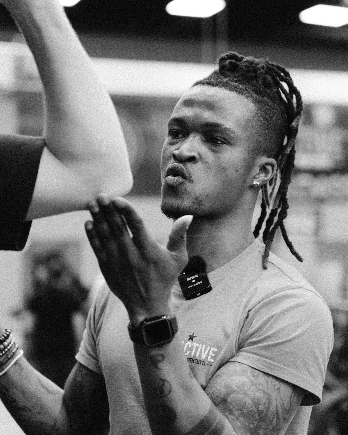 Samuel Abban durante una sessione